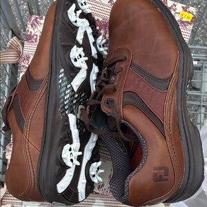 Brown Leather Golf Shoes